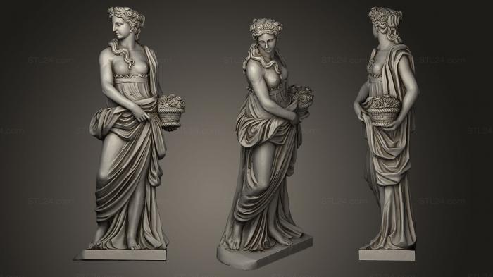 Статуи античные и исторические (Статуя Флоры, STKA_1007) 3D модель для ЧПУ станка